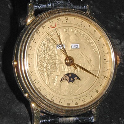 Zifferblattgravierung einer Armbanduhr